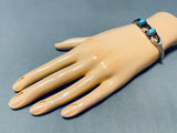 Linda Marble Vintage Native American Navajo Sleeping Beauty Turquoise Sterling Silver Bracelet-Nativo Arts