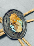 Beautiful Vintage Native American Navajo 8 Turquoise Sterling Silver Buffalo Bolo Tie-Nativo Arts