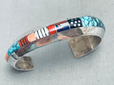 5.5 Inch Wrist Vintage Jim Harrison Native American Navajo Inlay Sterling Silver Bracelet-Nativo Arts