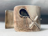 Wide Detailed Vintage Navajo Cross Sterling Silver Bracelet-Nativo Arts