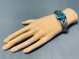 One Of The Best Twist Coil Vintage Native American Navajo Turquoise Sterling Silver Bracelet-Nativo Arts