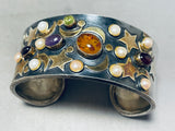 Gold Stars And Moon!!! Vintage Sterling Silver Sugulite Bracelet-Nativo Arts
