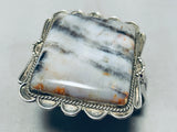 Best Vintage Native American Navajo Squared Petrified Wood Sterling Silver Bracelet-Nativo Arts