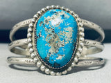 Fascinating Vintage Native American Navajo Gilbert Turquoise Sterling Silver Bracelet-Nativo Arts