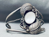 Striking Vintage Native American Navajo Swirl Mother Of Pearl Sterling Silver Bracelet-Nativo Arts