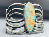 Swirling Cuff Vintage Native American Navajo Royston Turquoise Sterling Silver Bracelet-Nativo Arts