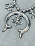 Astonishing Vintage Native American Navajo Handmade Sterling Silver Necklace-Nativo Arts