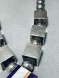 Important Vintage Native American Navajo Ray Tracey Sterling Silver Inlay Necklace-Nativo Arts