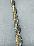 Native American Very Rare Hand Woven Braided Sterling Silver Heishi Necklace-Nativo Arts