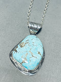 Autthentic Native American Navajo 8 Turquoise Sterling Silver Necklace-Nativo Arts
