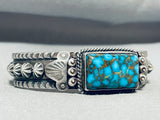 Vick Hicks Very Rare Turquoise Native American Navajo Sterling Silver Bracelet-Nativo Arts
