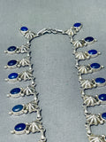 Important Native American Navajo Lapis Sterling Silver Star Necklace-Nativo Arts