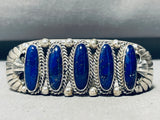 One Of The Best Vintage Native American Navajo Midnight Lapis Sterling Silver Bracelet-Nativo Arts