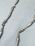 Striking Vintage Native American Navajo Handmade Sterling Silver Necklace