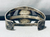 1940's Very Old Vintage Native American Navajo Petrified Wood Sterling Silver Bracelet-Nativo Arts
