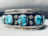 Blue Wind Turquoise!! Vintage Native American Navajo Sterling Silver Bracelet-Nativo Arts