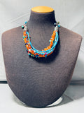 Dropdead Gorgeous Vintage Native American Navajo Turquoise Sterling Silver Necklace-Nativo Arts