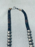 Teardrop Kingman Turquoise Vintage Native American Navajo Sterling Silver Shadowbox Necklace