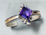 One Of The Best Vintage Native American Navajo Sterling Silver Amethyst Bracelet Necklace Set