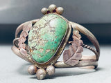 Quality Old Vintage Native American Navajo Green Turquoise Sterling Silver Bracelet-Nativo Arts