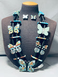 Native American Most Gorgeous Santo Domingo Turquoise Inlay Sterling Silver Necklace-Nativo Arts