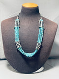 Sections Of Glory! Vintage Native American Navajo Turquoise Sterling Silver Necklace-Nativo Arts