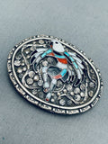 One Of The Best Ever Vintage Native American Zuni Turquoise Sterling Silver Buckle Old-Nativo Arts