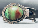 One Of The Coolest Ever Vintage Native American Navajo Chrysocolla Sterling Silver Bracelet-Nativo Arts
