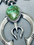 Fab Vintage Native American Navajo Turquoise Shell Sterling Silver Squash Blossom Necklace-Nativo Arts