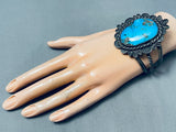 One Of The Best Vintage Native American Navajo Morenci Turquoise Sterling Silver Bracelet-Nativo Arts