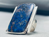 Joe Baillon Huge Lapis Vintage Navajo Sterling Silver Ring-Nativo Arts