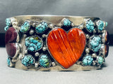 Heat Of Shell Vintage Native American Navajo Turquoise Sterling Silver Bracelet Cuff-Nativo Arts