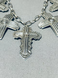 Sha Willie Vintage Native American Navajo Cross Sterling Silver Necklace!-Nativo Arts