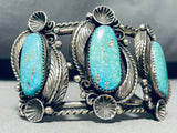 Burd Family Vintage Native American Navajo Turquoise Sterling Silver Bracelet Cuff-Nativo Arts