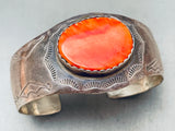 Clayton Tsosie Vintage Native American Navajo Spiny Oyster Sterling Silver Bracelet-Nativo Arts