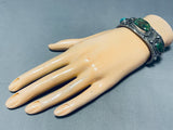Spectacular Vintage Native American Navajo Carico Lake Turquoise Sterling Silver Bracelet-Nativo Arts