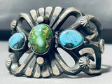 Damale And Blue Gem Vintage Native American Navajo Turquoise Sterling Silver Bracelet-Nativo Arts