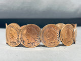 Rare Native American Navajo Pilot Mountain Turquoise Penny Bracelet-Nativo Arts
