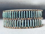 Yazzie Johnson Vintage Native American Navajo Needle Turquoise Sterling Silver Bracelet-Nativo Arts