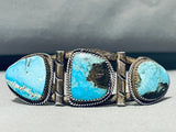 One Of The Best Vintage Native American Navajo Bisbee Turquoise Sterling Silver Bracelet-Nativo Arts