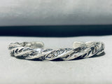 Thick And Heavy!! Hand Twisted Vintage Native American Navajo Sterling Silver Bracelet-Nativo Arts