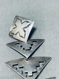 Special Vintage Native American Navajo Sterling Silver Earrings-Nativo Arts