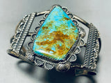 Pure Opulence: Vintage Native American Navajo Royston Turquoise Sterling Silver Bracelet-Nativo Arts