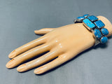 One Of The Best Vintage Native American Navajo Lapis Sterling Silver Bracelet-Nativo Arts
