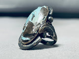 Fascinating Vintage Native American Navajo Godber Turquoise Sterling Silver Ring-Nativo Arts