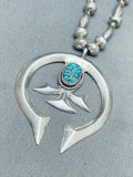 Best Vintage Native American Navajo Spiderweb Turquoise Sterling Silver Necklace-Nativo Arts