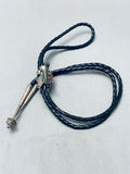Happy Turtle Vintage Navajo Turquoise Sterling Silver Bolo Tie-Nativo Arts