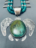 183 Grams Native American Navajo Turtle Sterling Silver Squash Blossom Necklace-Nativo Arts