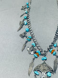 Cutest Vintage Native American Navajo Charm Turquoise Sterling Silver Dangling Necklace-Nativo Arts