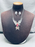 Smithsonian Artist Vintage Native American Navajo Charles Johnson Sterling Silver Necklace-Nativo Arts